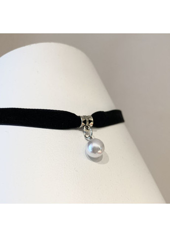 Чокер женский на шею, элегантный бархатный, с бусиной «Queen» (черный) China (367623345)