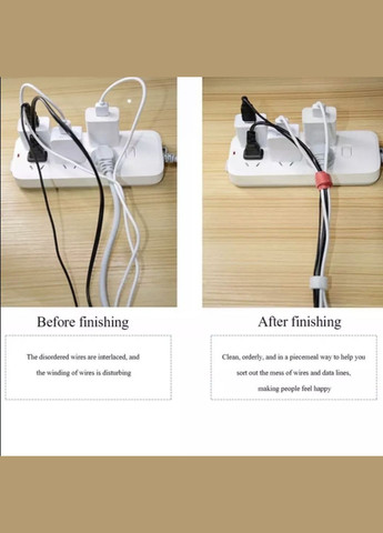 Органайзер кабелю стяжка липучка хомут фіксатор для проводів стрепи 50 штук багаторазові Різнокольорові Lencent (340276278)