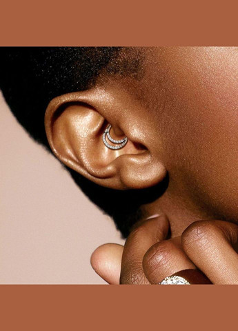 Двойное кольцо кликер из стали RH005-1608-STC серьги для пирсинга носа, трагуса, хеликса (1,2мм; 8мм) Spikes (333698661)