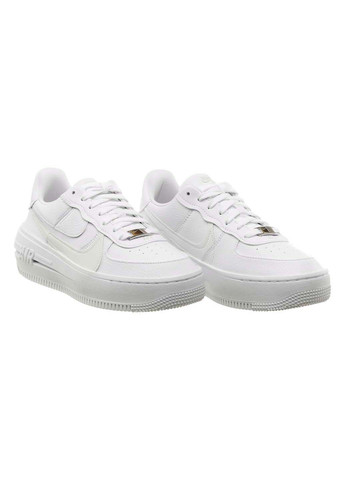 Белые демисезонные кроссовки женские air force 1 plt.af.orm triple white w Nike