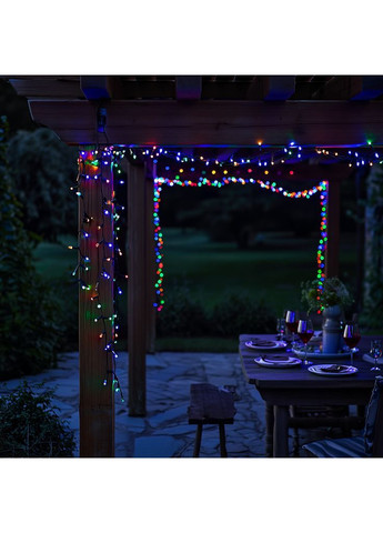 Гирлянда Нить уличная 300 LED 30 м на солнечной батарее черная, мультиколор No Brand (367838195)