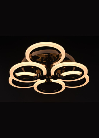 Люстра светодиодная потолочная LED светильник для квартиры на потолок лэд с пультом 26118 Черный 11х47х47 см. Sunnysky (364758373)