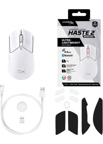 Мышь 6N0A9AA Pulsefire Haste 2, RGB, USB-A/WL/BT, HyperX (362712530)
