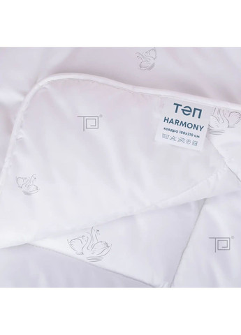 Всесезонна полуторна ковдра зі штучним пухом 150*210 см, 350 гр/м2 гіпоалергенна Harmony Біла (11600150210) ТЕП (362537637)