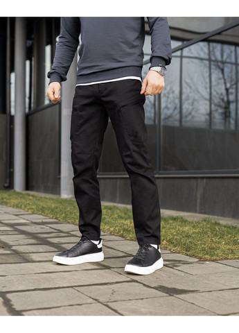 Черные повседневный демисезонные карго брюки Pobedov