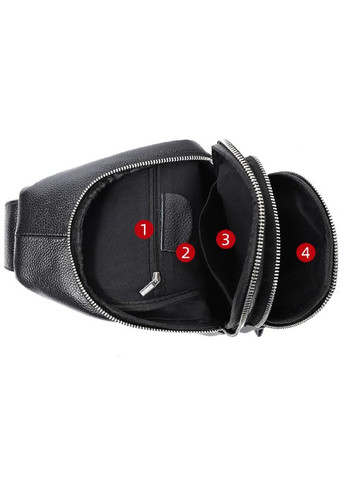 Мужской кожаный черный слинг на плечо RoyalBag a25f-6601a (282844601)