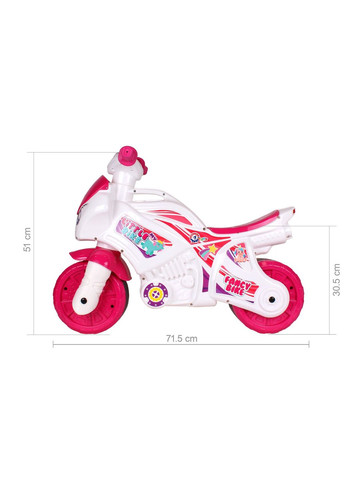 Толокар мотоцикл музичний біло-рожевий (TH7204) ТехноК (364112088)