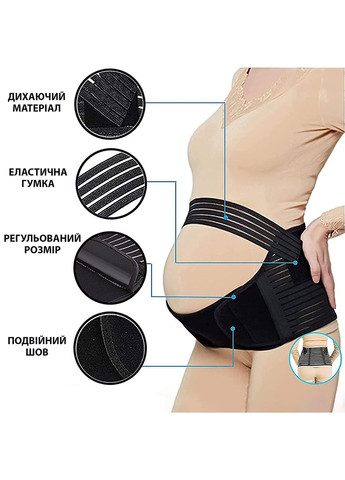 Пояс бандаж для беременных дородовой и послеродовой Bandage M Black UFT (303829570)