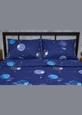 Комплект постельного белья Бязь Gold Люкс «» полуторный 143х210 наволочки 2х40х60 (MS-820004810) Moon&Star Planets (293147997)