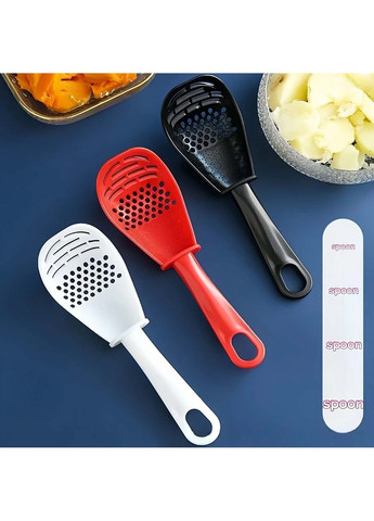 Багатофункціональна кухонна ложка з терткою та ситечком 6 в 1 (тертка, шумівка, вінчик, прес, сито, лопатка) Kitchen Master (338656775)