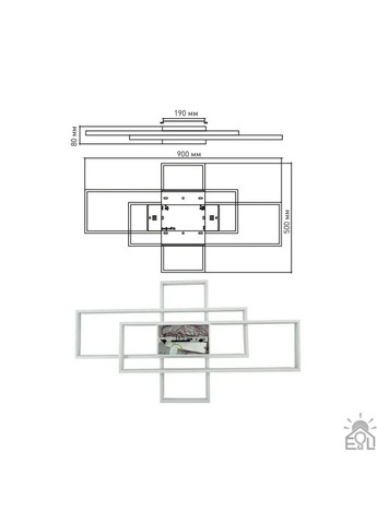 Керована світлодіодна люстра SVEN 123W 3S SMART 900x500x80-WHITE-220-IP20 ESLLSE (365650739)