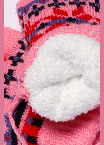 Варежки детские утепленные розового цвета с рисунком Let's Shop (302370485)