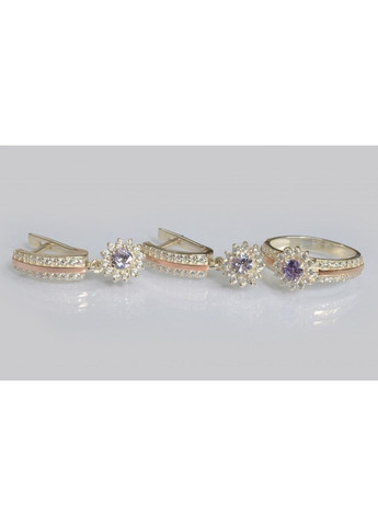 Срібний набір з золотими пластинами Silver Style (367112020)