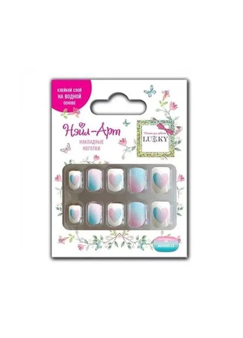Детские накладные ногти полимерные 10 шт Lukky Aquarelle (396854915)