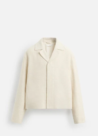 Бежевая рубашка однотонная Zara