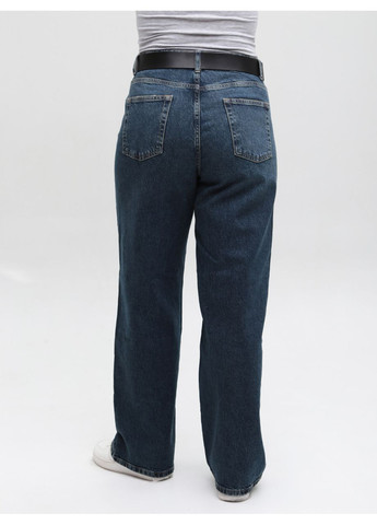 Джинсы женские широкие темно-синие с высокой посадкой Палаццо John Richone - (361066593)