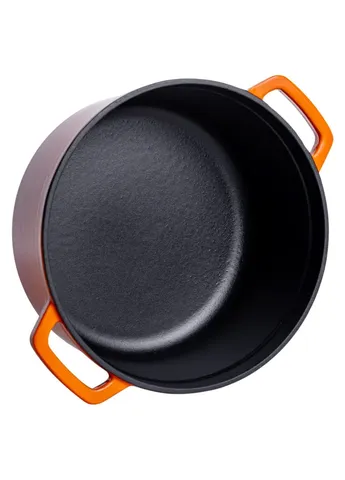 Кокотница чугунная эмалированная 4,5 л, HP-FLG-4 ORANGE Yiwu (406107058)