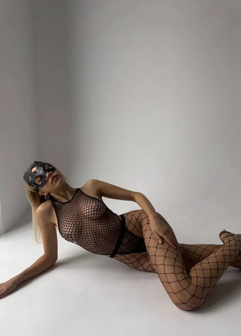 Бодістокінг чорний, Боді сітка + колготки, Комбінезон Сітка, Еротична білизна комплект No Brand (332639075)