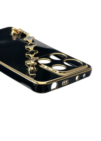 Чохол для телефона Redmi Note 13 4G жіночій із ремінцем з прикрасами та золотою окантовкою на сяомі редмі нот 13 4г чорний gs1 Xiaomi (366228613)