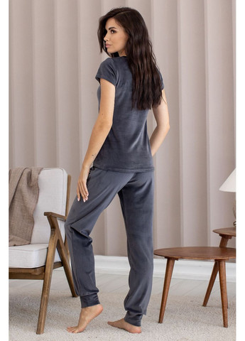 Графітова всесезон піжама з футболкою брючна пг1605 графітовий MiaNaGreen