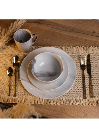 Столовий сервіз із порцеляни Marmor 24 предмети на 6 персон Yiwu MD-24-2G No Brand (366830600)