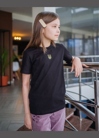 Черная летняя футболка детская "украина" hc (h001-футболки, одежда для девочек, детская одежда) No Brand