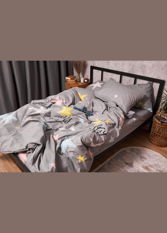 Комплект постельного белья Бязь Gold Люкс «Gray Stars» Детский 110х140 наволочки 2х50х50 (MS-830000102) Moon&Star GrayStars (293173185)