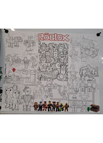 Раскраска "Роблакс" 100х120 см с фломастерами в космлекте. No Brand (369669493)