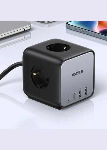 Зарядний пристрій 4xUSB 65W (2хUSB-C+2xUSB-A + 2хSchuko) DigiNest Cube Power Strip CD268 Ugreen (315434356)
