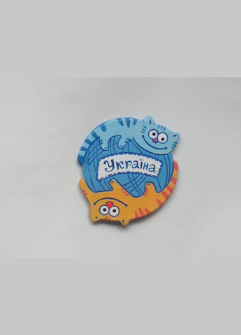 Персонализированный керамический магнит «Играющие котята» (голубой клубочек) Коти&Ангели (301533111)