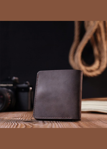 Винтажное кожаное мужское портмоне с монетницей на кнопке коричневое (sku_16601) No Brand (327819589)
