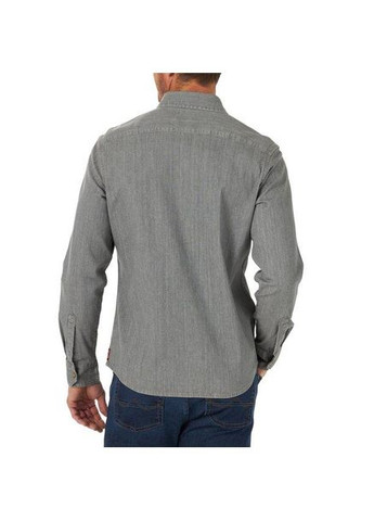 Чоловіча джинсова сорочка з довгим рукавом і застібками, денім, розмір L Wrangler slim fit (370442576)