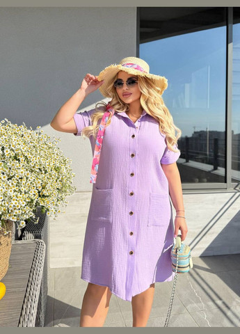 Лавандова повсякденний сукня жіноча Гермес однотонна