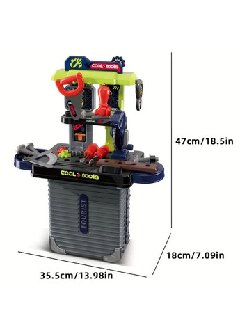 Набор инструментов в кейсе Cool Tools 2в1 – детский станок с чемоданом No Brand (365078322)