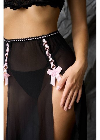 Черный демисезонный комплект в сетку с кружевом Vakko