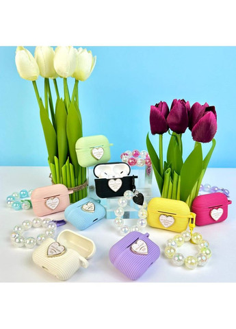 Силіконовий чохол Silicone case Lovely Heart для навушників Yellow No Brand AirPods Pro 2 (363834673)
