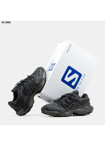 Чорні літні кросівки salomon xt pu.re advanced dark grey саломон хт No Brand