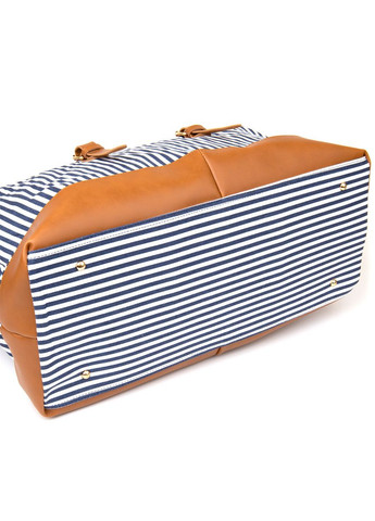 Дорожня сумка текстильна жіноча в смужку 20667 Біла Vintage (297129778)