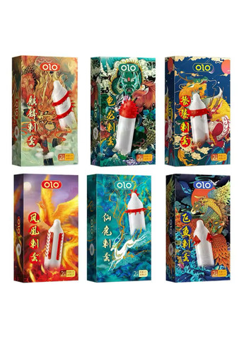 Презервативы Dragon с усиками 16 см 1 шт. в упаковке + шарик силиконовый OLO (322769446)