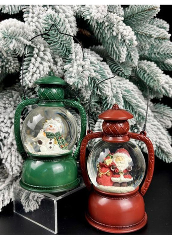 Ліхтарик зі снігом та LED підсвічуванням Санта/Сніговик червоний,зелений 13х8,5х7,3 см (рандомгий вибір дизайну) Home Decor (366027739)