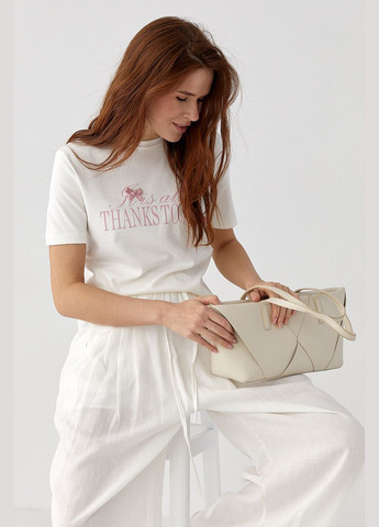 Футболка з написом та бантами Lurex - (333339876)