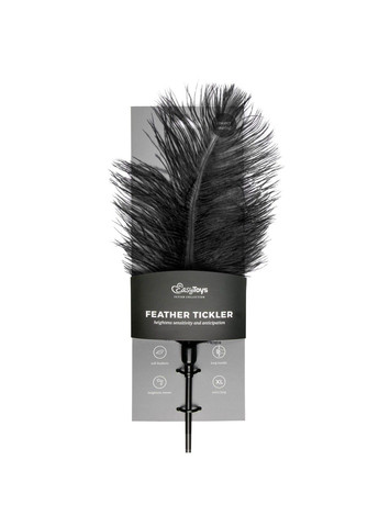 Тиклер, страусиное перо, на ручке, черное, 55 см EasyToys (290850984)