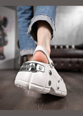 Женские кроксы на платформе meetal white No Brand белые лето (346052545)