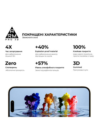 Защитное стекло Pro 3D для iPhone 16 Pro Black (ARM78031) ArmorStandart (343048953)