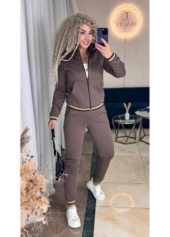 Костюм двійка тринитка на флісі+дорога фурнітура,штани та кофта з капюшоном Україна (352253594)