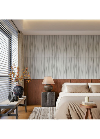 Самоклеюча 3D панель 700х700х5мм Срібні стрічки (441) SW-00001185 Sticker Wall (362095010)