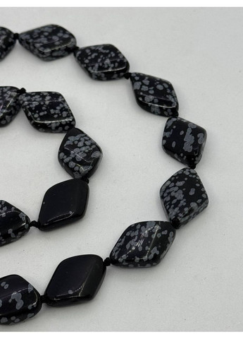 Намисто зі снігового обсидіану 45 см Чорний No Brand (363830020)