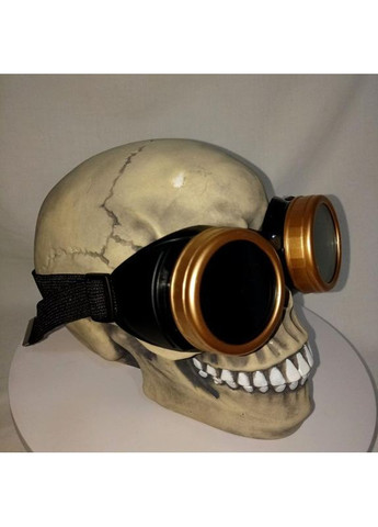 Маскарадні окуляри стимпанк із золотою оправою з чорними та прозорими лінзами+подарунок No Brand (362193920)