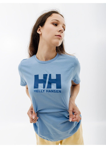 Блакитна демісезон футболка w hh logo t-shirt Helly Hansen