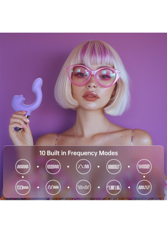 Смарт-вибратор Ponder Purple, двойная стимуляция, виброяйцо+язычок для клитора Magic Motion (373032368)